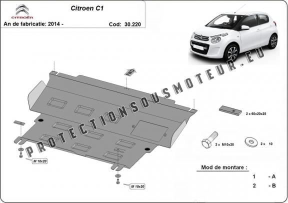 Protection sous moteur et de la boîte de vitesse Citroen C1