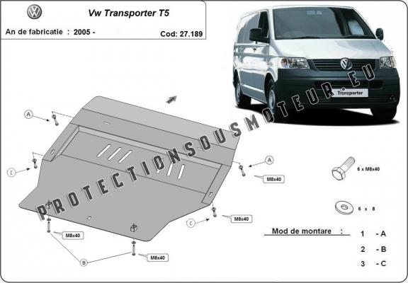 Protection sous moteur et de la boîte de vitesse Volkswagen Transporter T5