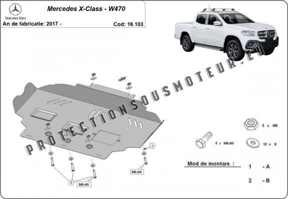 Protection sous moteur et de la boîte de vitesse Mercedes X-Class