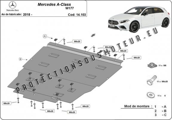 Protection sous moteur et de la boîte de vitesse Mercedes A-Class W177