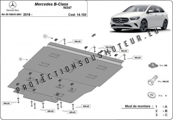 Protection sous moteur et de la boîte de vitesse Mercedes B-Class W247