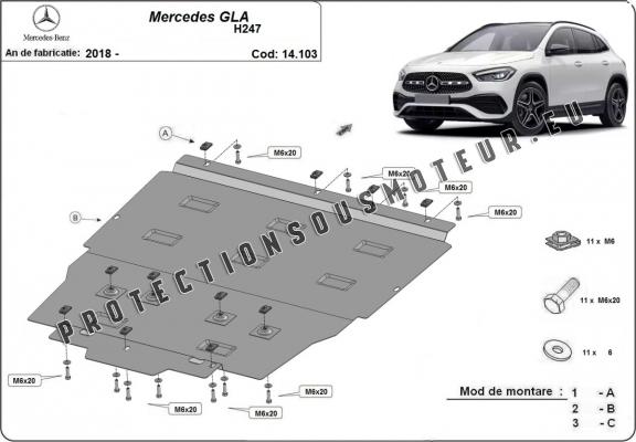 Protection sous moteur et de la boîte de vitesse Mercedes GLA H247