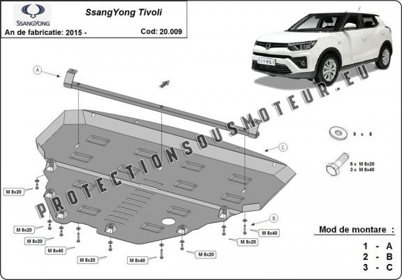 Protection sous moteur et de la radiateur SsangYong Tivoli