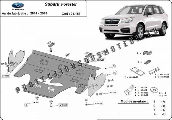 Protection sous moteur et de la radiateur Subaru Forester 4