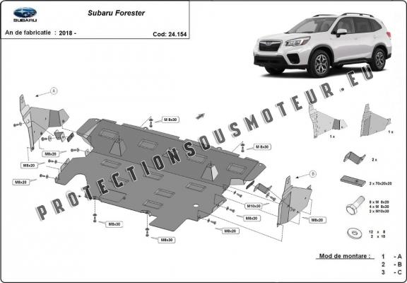 Protection sous moteur et de la radiateur Subaru Forester 5