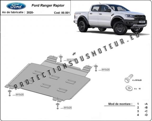 Protection de la boîte de vitesse Ford Ranger Raptor