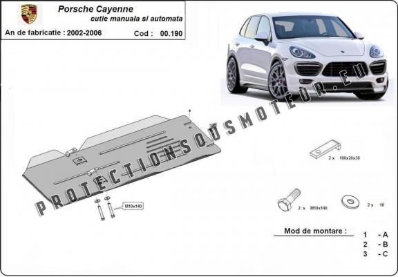 Protection de la boîte de vitesses manuelle et automatique Porsche Cayenne