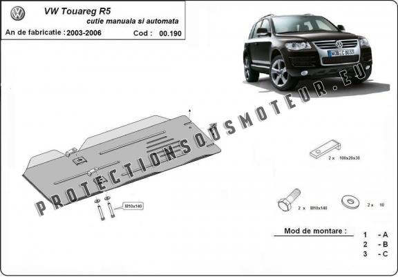 Protection de la boîte de vitesses manuelle et automatique VW Touareg 7L