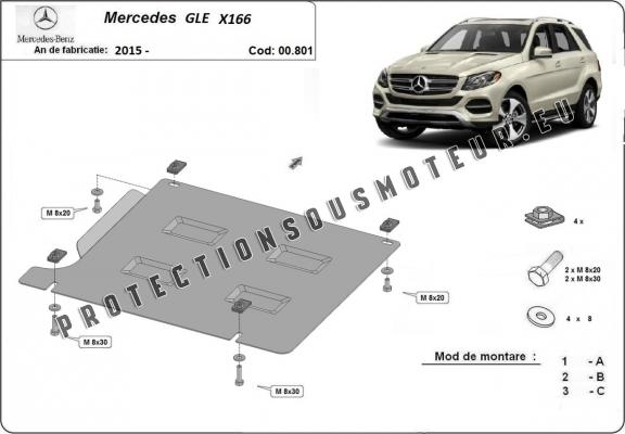 Protection de la boîte de vitesse Mercedes GLE X166