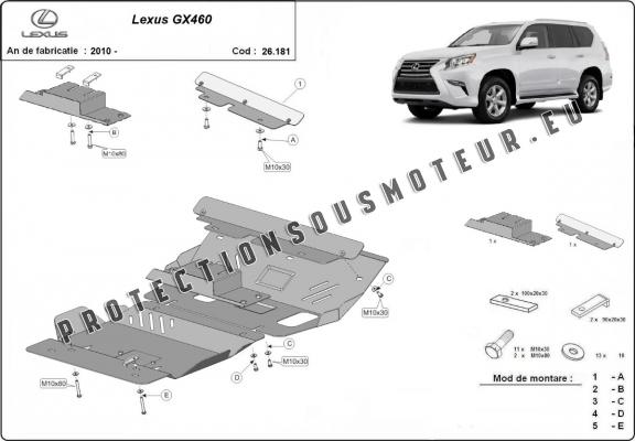 Protection sous moteur et de la boîte de vitesse Lexus GX460