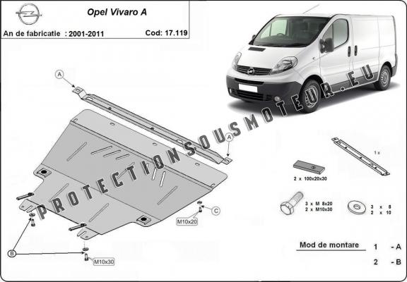 Protection sous moteur et de la boîte de vitesse Opel Vivaro