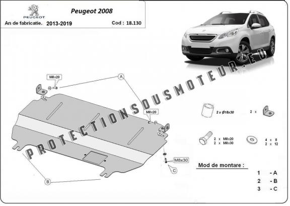 Protection sous moteur et de la boîte de vitesse Peugeot 2008