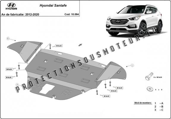 Protection sous moteur et de la boîte de vitesse Hyundai Santa Fe