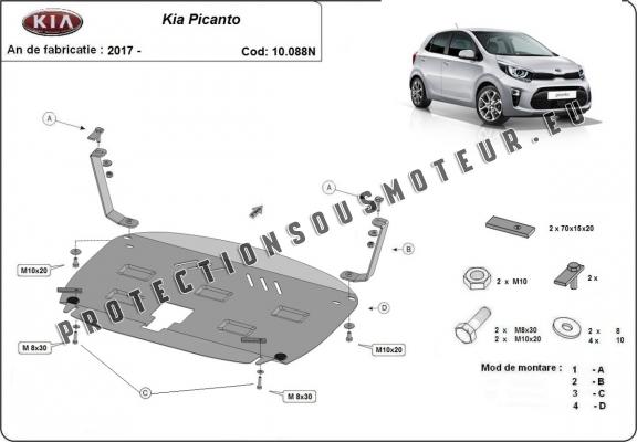 Protection sous moteur et de la boîte de vitesse Kia Picanto