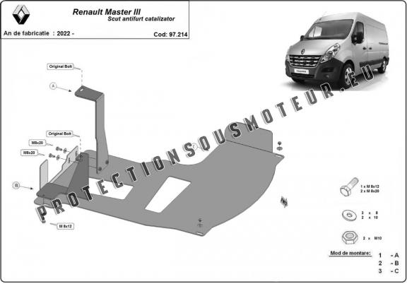 Protection convertisseur catalytique/cat lock Renault Master 3