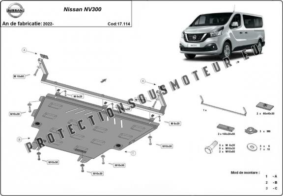 Protection sous moteur et de la boîte de vitesse Nissan NV300