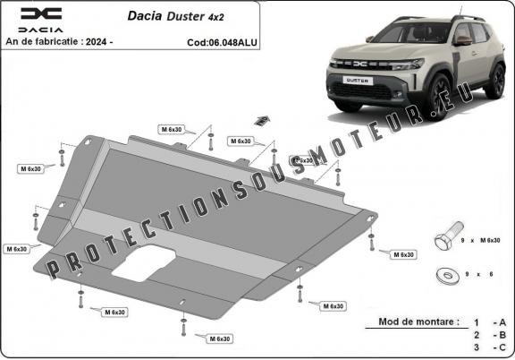 Protection sous moteur et de la boîte de vitesse Dacia Duster Aluminium - 4x2