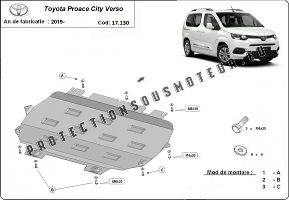 Protection sous moteur et de la boîte de vitesse Toyota Proace City Verso