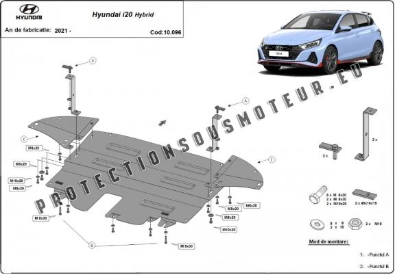 Protection sous moteur et de la boîte de vitesse Hyundai i20 Hybrid